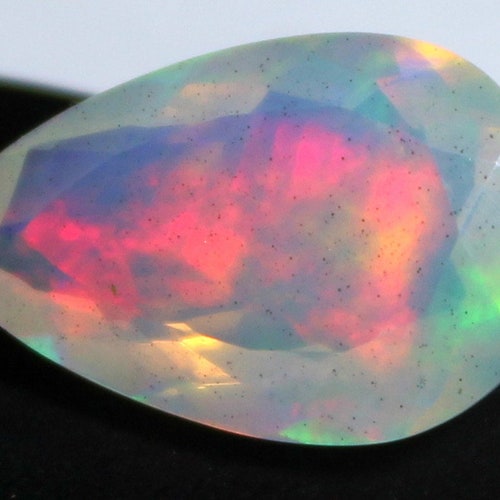 4 Carat, Top Natural Ethiopian Opal, Untreated Opal, Faceted Opal, Welo Fire retail Opal, Pear Shape, Making Jewelry Good Opal