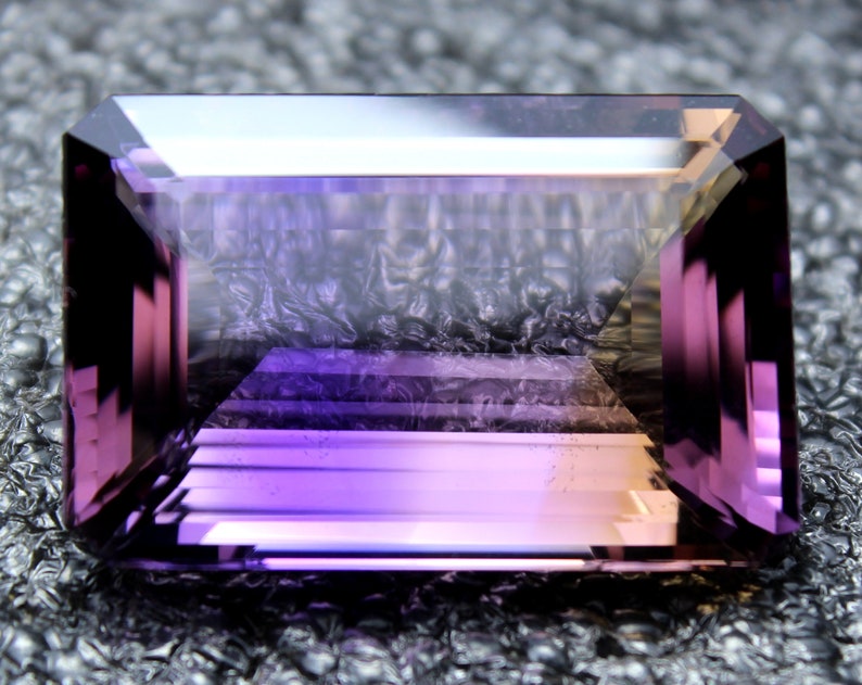 Excellent Octagon 53.30 Ct 30 x 20 mm Purple and White Ametrine African Natural Gemstone Making Jewelry Good