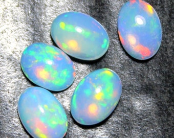 Natural Ethiopian Welo Opal Gemstone: Multi Fire Jewelry Stone (4x6mm)