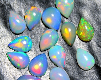 Natural Ethiopian Welo Opal Loose Gemstone: Multi Fire, 6x9 mm
