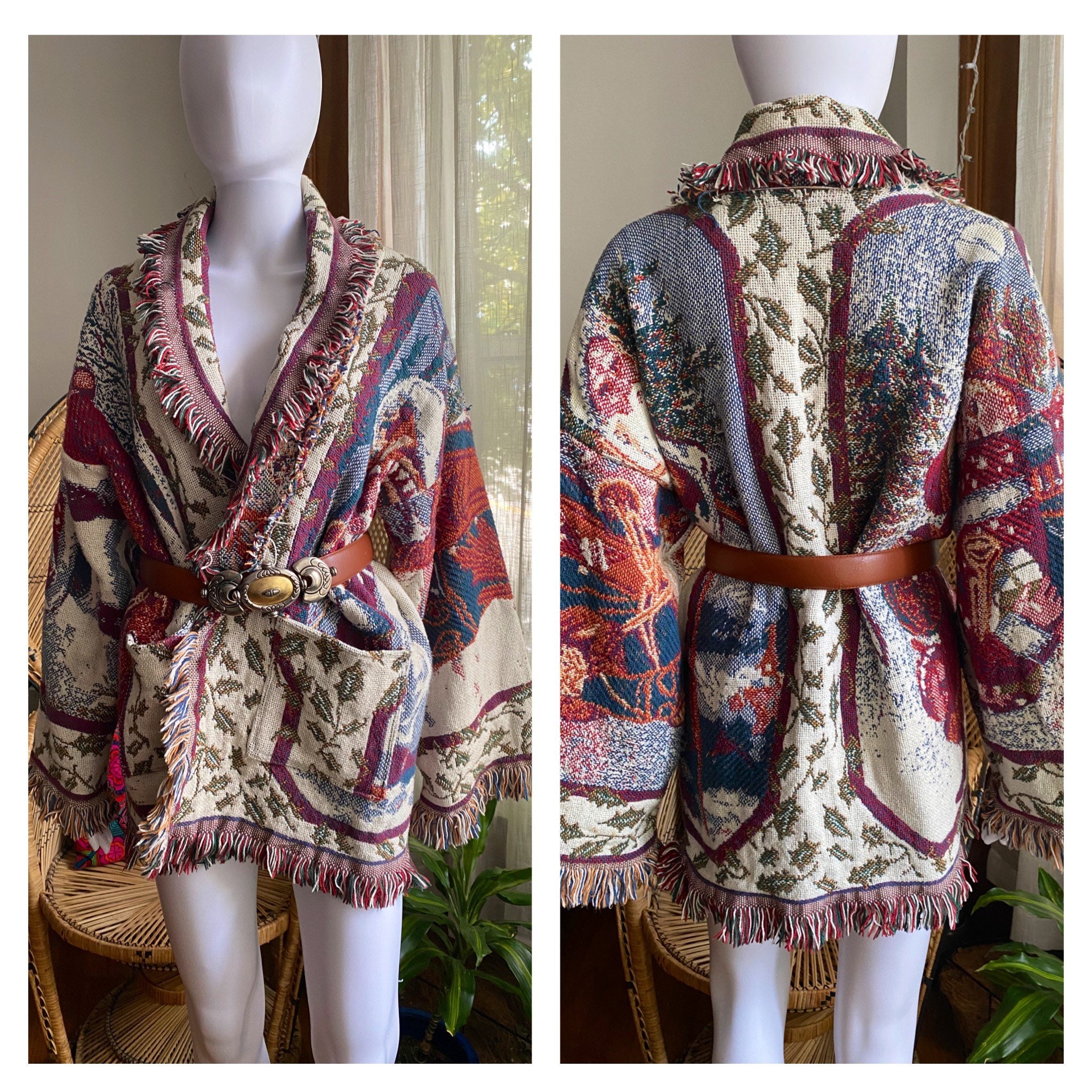 Fringe Blanket Coat Etsy