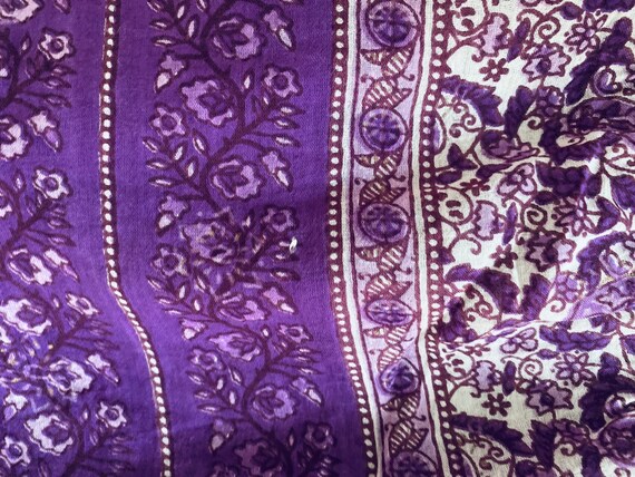 Vintage 70s Sheer Indian Cotton Gauze| Lilac Purp… - image 9