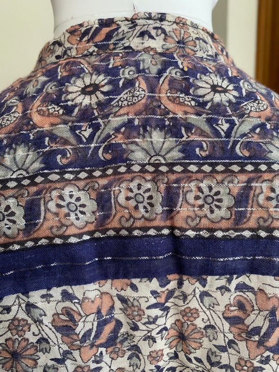 Vintage 1970s Indian Cotton Gauze Dress|Indigo Bl… - image 6