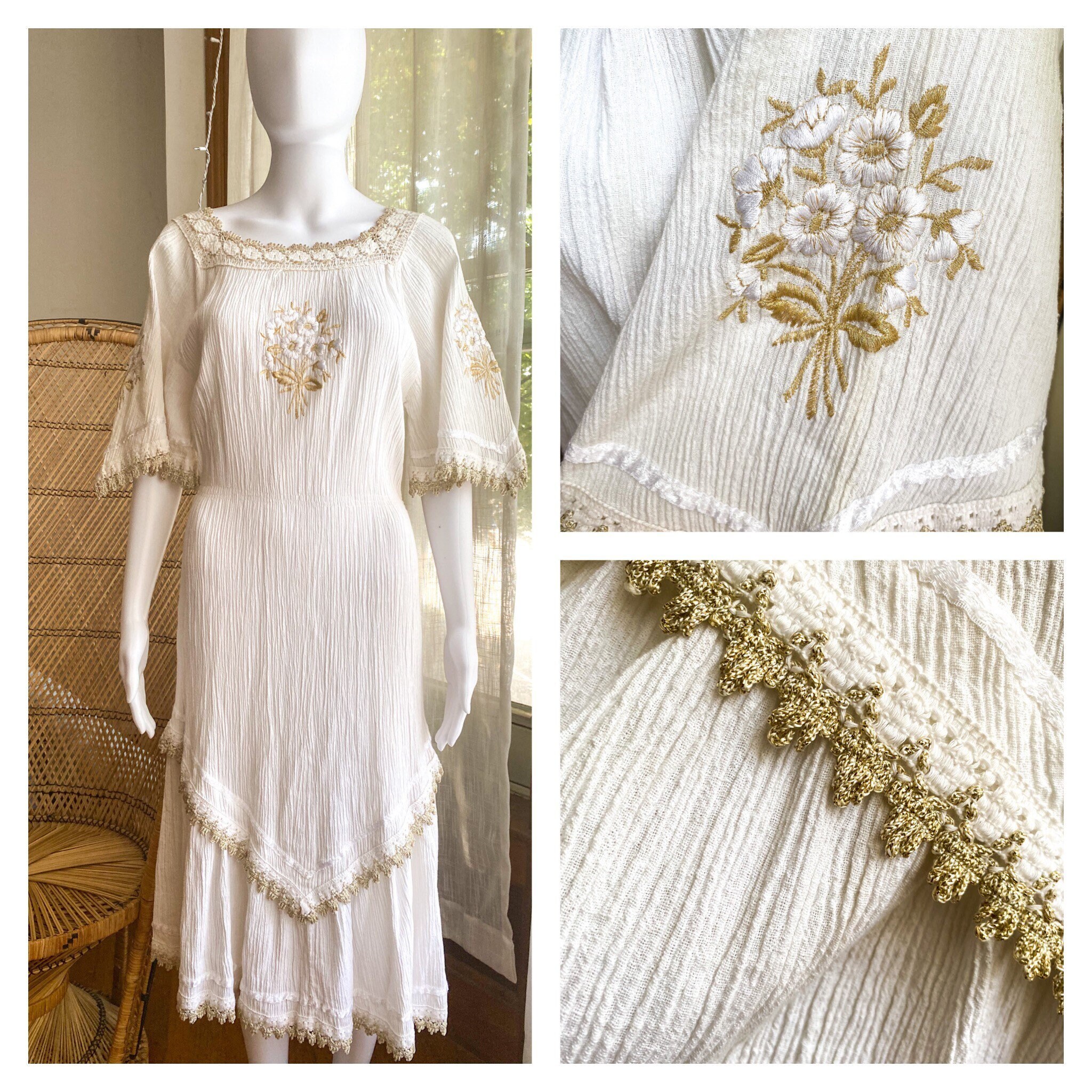 本日値下中 タグ付き DAMASK EMBROIDERY LINEN DRESS 本日値下中 タグ付き