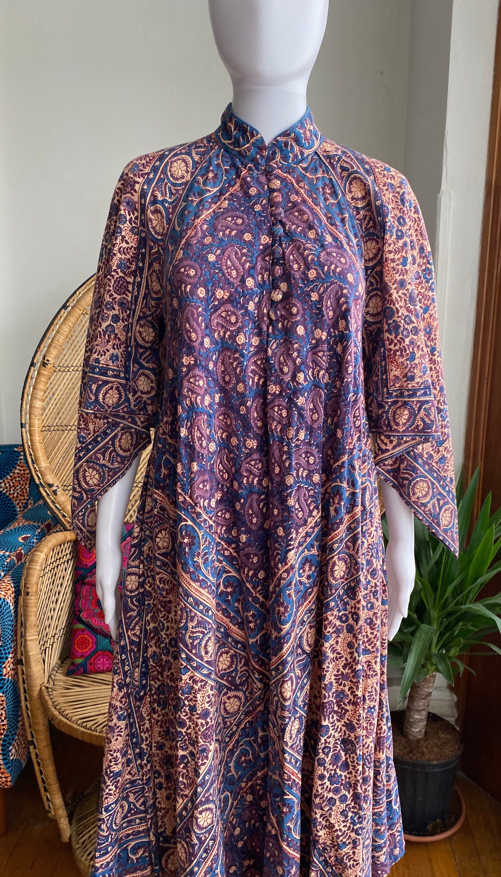 Vintage 70s Phool India Import Goddess Dress| Indian Cotton