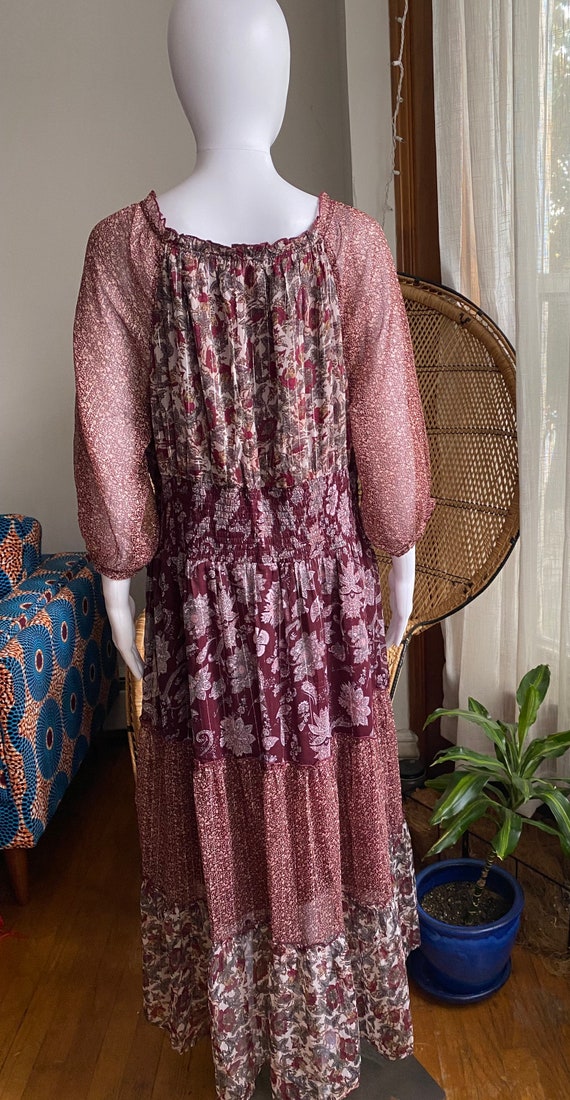 Vintage 90s/Y2K Burgundy Dress| Boho Gypsy| Hippi… - image 10