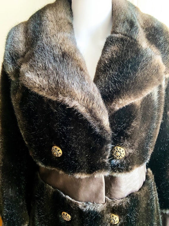 Vintage 70s Penny Lane Leather Trim and Faux Fur … - image 3