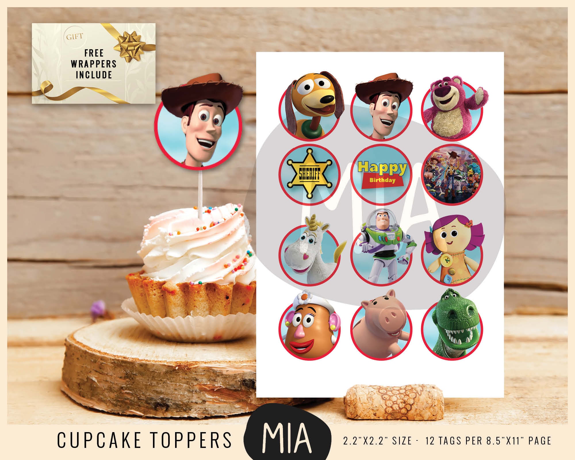 Free Toy Story Cupcake Toppers Printable