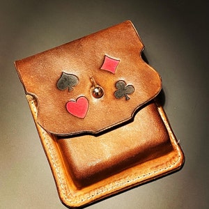 Étui pour cartes à jouer en cuir