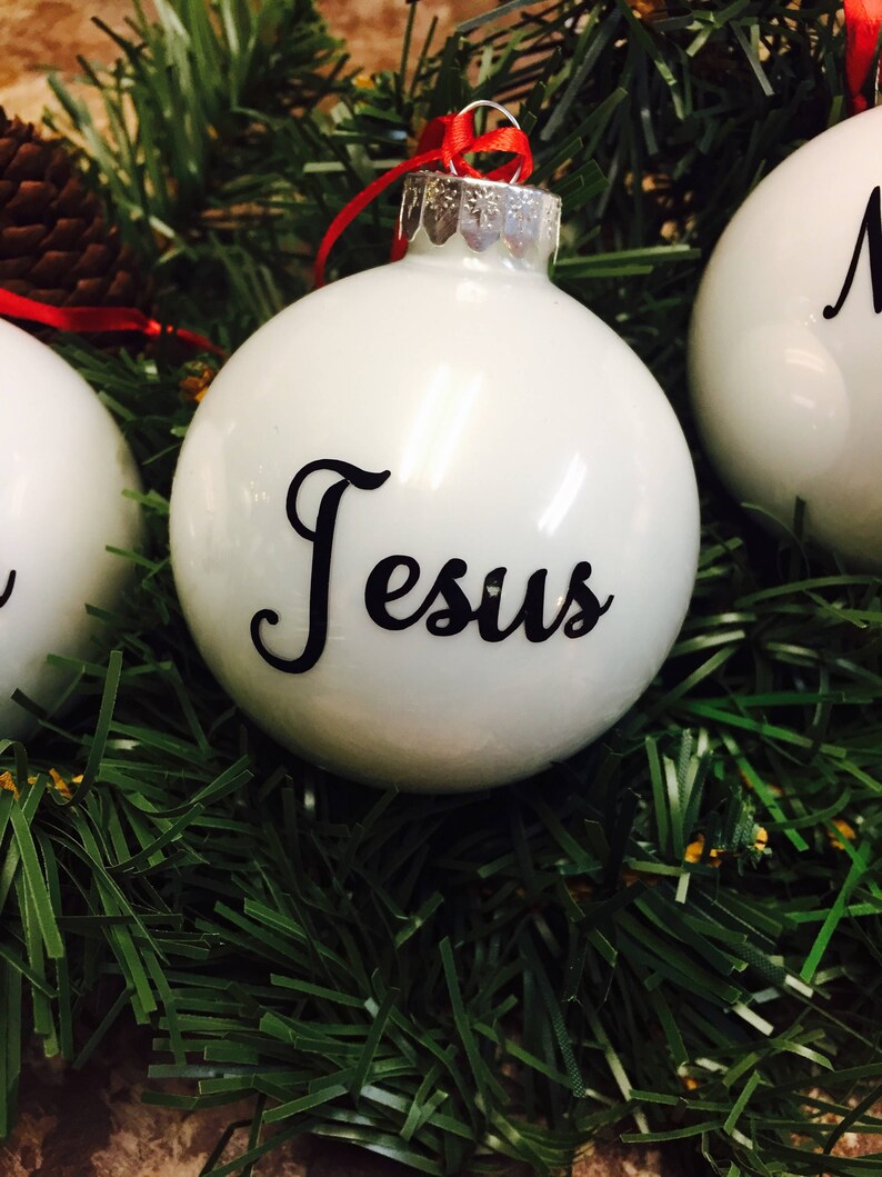 6 christian christmas ornaments rustic white christmas ornaments