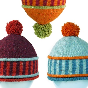 Tweed Hat DANTE, knitting pattern in 6 sizes