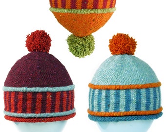 Tweed Hat DANTE, knitting pattern in 6 sizes