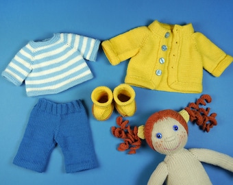 Autumn Set, knitting pattern for dolls clothes