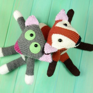 fox ALOIS and kitten JACQUES knitting pattern