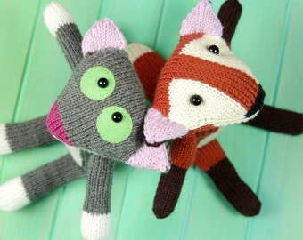 fox ALOIS and kitten JACQUES knitting pattern