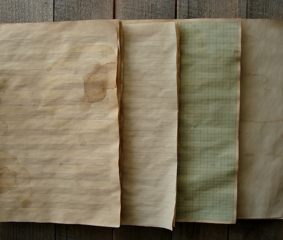 35 Tea Dyed Mixed Paper Set,Hand Dyed Paper,Vintage Look Paper,Paper For Junk Journal