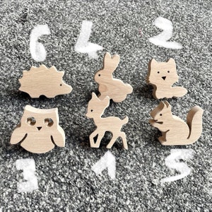 Forest Animals theme drawer knob natural wood (oak) price per unit / can be used as a coat hook*