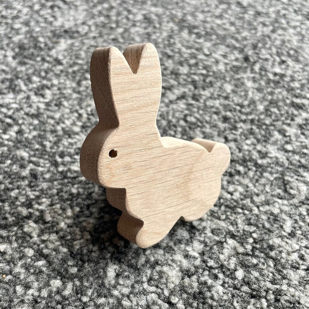 Natural Wood Rabbit Theme Drawer Knob oak / Can Be Used as a Coat Hook ...