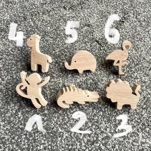 Safari Jungle theme drawer knob natural wood (oak) price per unit / can be used as a coat hook*