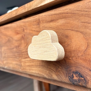Bouton de tiroir Nuage bois naturel (chêne ou sapin) / décoration relooking meuble chambre enfant bébé (peut s'utiliser comme patère*)