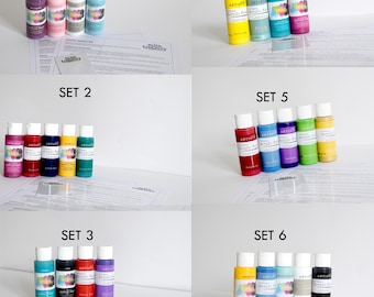 NEW SELECTION Acrylic Paint Kit choices with instructions, scraper card and sequin waste