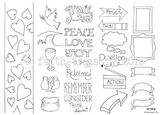 Printable 2 Journaling Bible Art Page Colouring and | Etsy