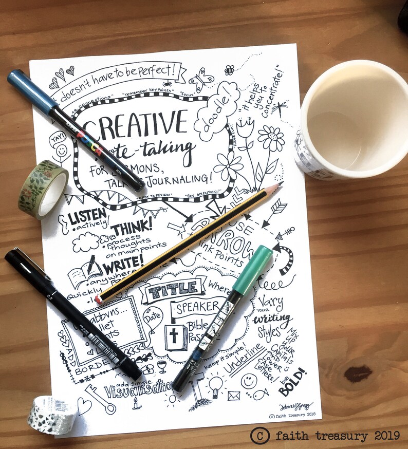 Creative Note Taking Ideas For Talks Sermons And Journaling Etsy UK