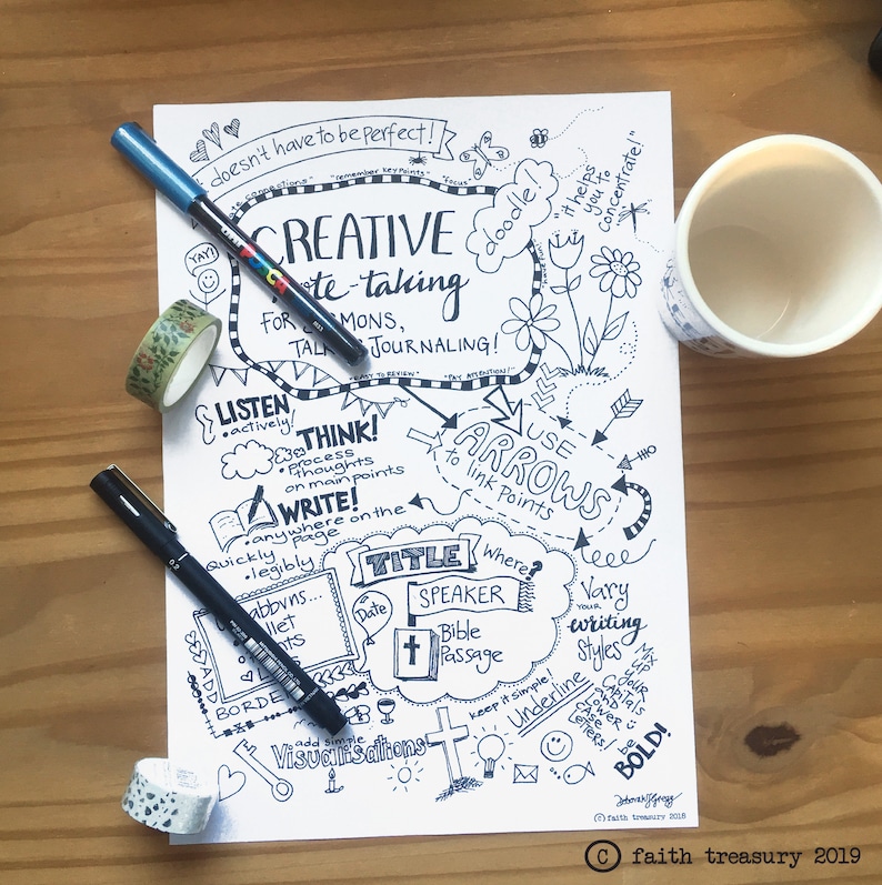 Creative Note Taking Ideas For Talks Sermons And Journaling Etsy