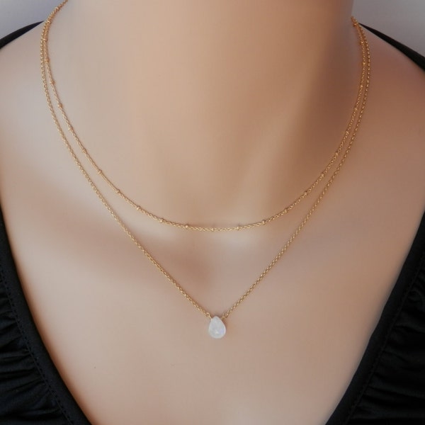 Rainbow moonstone necklace