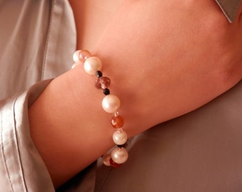 Perlen Armband-Energie Steine-Edelstein Perlen-Chakra Schmuck-Achat Armband-Perle Armband-Chakra Armband-Chakra Steine-Energie-Armband, BRE4