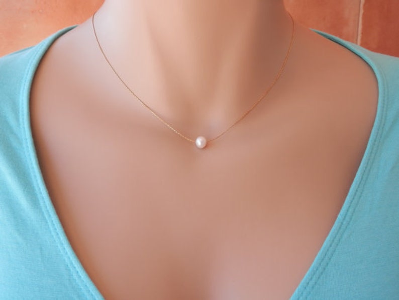 black pearl choker necklace, bridesmaid gif, black choker, pearl jewelry image 2