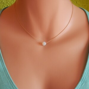 Bridesmaid gift Dainty gold necklace Dainty opalite Necklace moonstone necklace gold dainty opalite choker moonstone choker opalite jewelry image 5