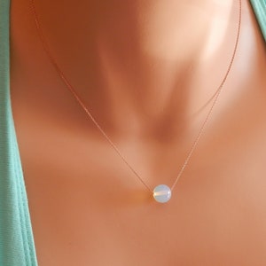 Bridesmaid gift Dainty gold necklace Dainty opalite Necklace moonstone necklace gold dainty opalite choker moonstone choker opalite jewelry image 8