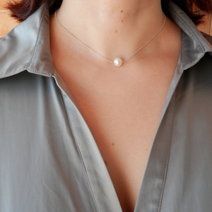 black pearl choker necklace, bridesmaid gif, black choker, pearl jewelry image 5