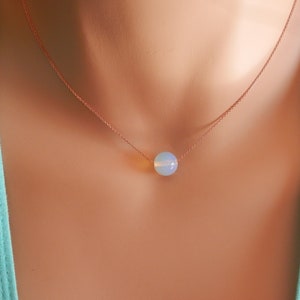 Bridesmaid gift Dainty gold necklace Dainty opalite Necklace moonstone necklace gold dainty opalite choker moonstone choker opalite jewelry image 4