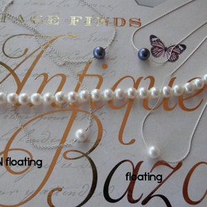 black pearl choker necklace, bridesmaid gif, black choker, pearl jewelry image 4