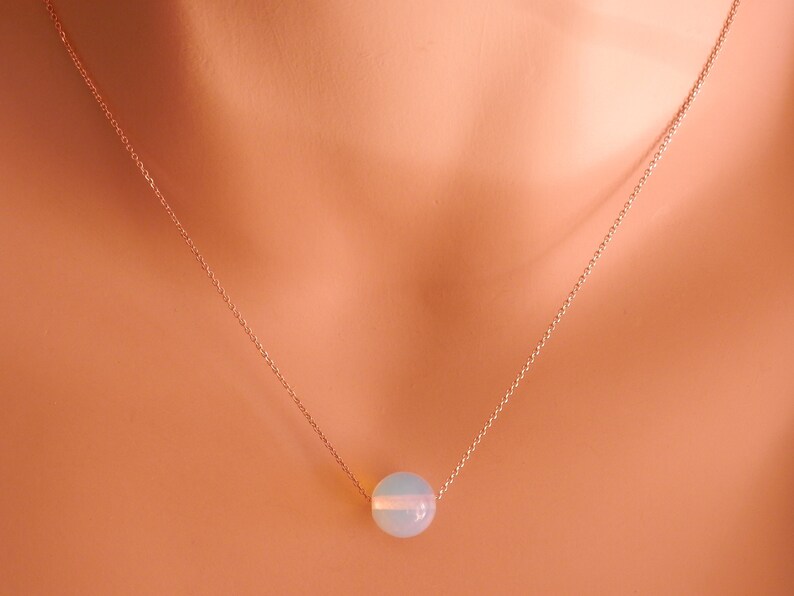 Bridesmaid gift Dainty gold necklace Dainty opalite Necklace moonstone necklace gold dainty opalite choker moonstone choker opalite jewelry image 9