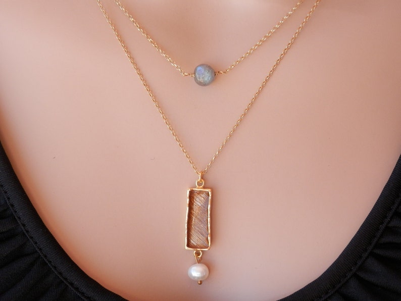 dainty labradorite necklace image 7