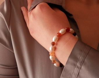 Kralen Armband-Energie stenen-Gemstone Kralen-Chakra sieraden-Agate Bracelet-Pearl armband-Chakra Armband-Chakra Stenen-Energie Armband, BRE5