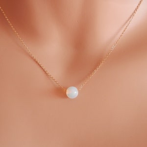 Bridesmaid gift Dainty gold necklace Dainty opalite Necklace moonstone necklace gold dainty opalite choker moonstone choker opalite jewelry image 3