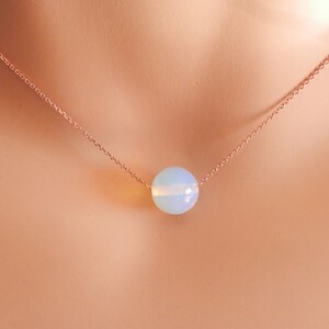 Bridesmaid gift Dainty gold necklace Dainty opalite Necklace moonstone necklace gold dainty opalite choker moonstone choker opalite jewelry image 6