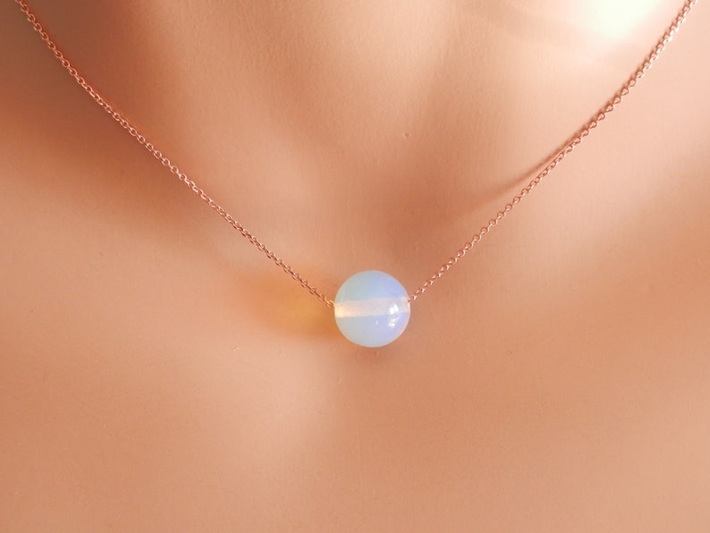 Bridesmaid gift Dainty gold necklace Dainty opalite Necklace moonstone necklace gold dainty opalite choker moonstone choker opalite jewelry image 6