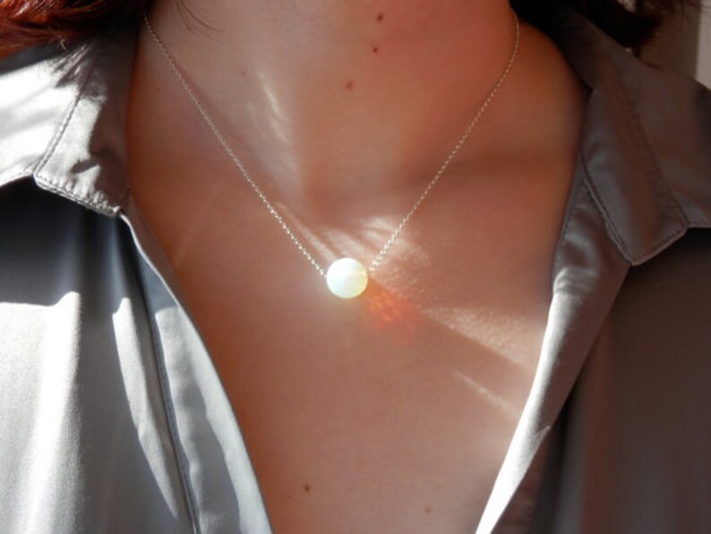 Bridesmaid gift Dainty gold necklace Dainty opalite Necklace moonstone necklace gold dainty opalite choker moonstone choker opalite jewelry image 2