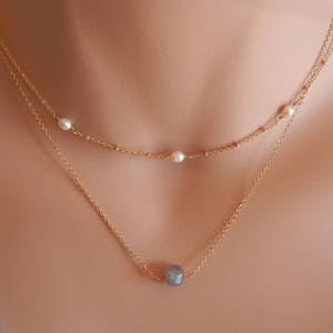 dainty labradorite necklace image 8