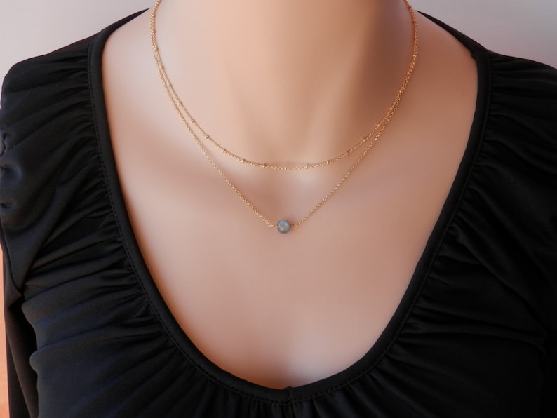 dainty labradorite necklace image 5