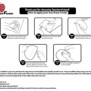 8 Vinyl Dry Erase Mats, Vinyl Dry Erase Circles, Custom Vinyl, Classroom Aide, Classroom Group Activities, Learning Aide, Teachers image 5
