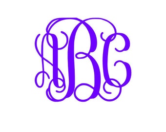 Large Vinyl Monograms, Monogrammed Car Decal, Vinyl Decal, Custom Vinyl, Personalized Monogram, Wedding Monogram, Personalized