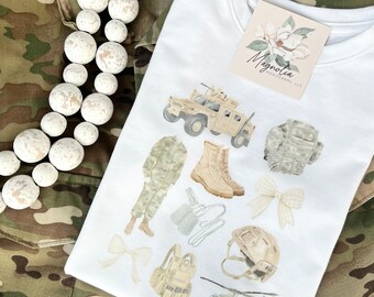 Military Girls Shirt, Army Kids Shirt, Military Bow Shirt, Girls Army Shirt, Military Kids T-shirt, Army kids tee