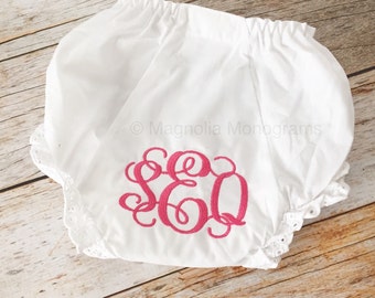 Baby Bloomers, Monogrammed Baby Bloomer, Diaper/Underwear Cover, Monogrammed Kids Underwear Cover