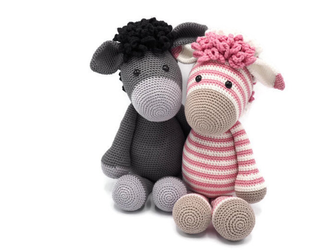 CROCHET PATTERN Donkey Alex & Zoe Zebra - Etsy